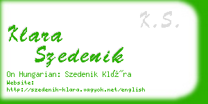 klara szedenik business card